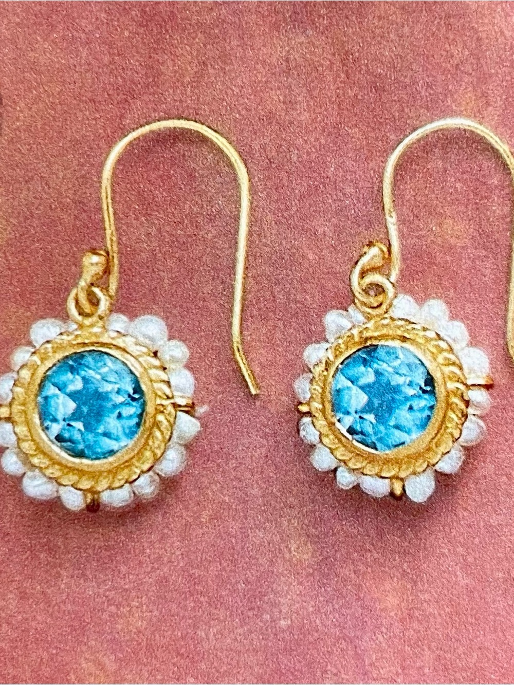 New! Luminous Blue Topaz Earrings